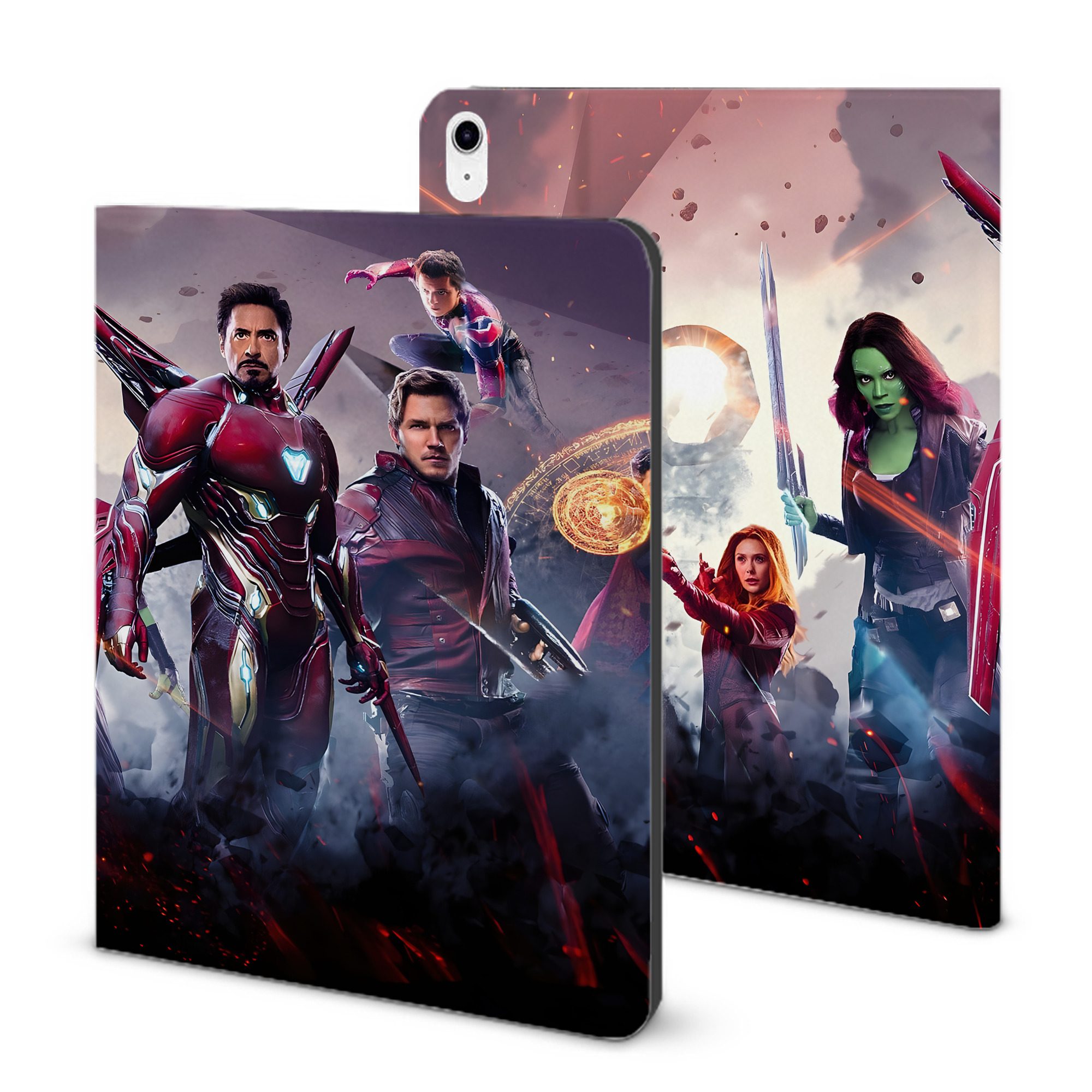 （画像用） アベンジャーズ The Avengers IPad ケース ブック型 PUレザー TPU 耐衝撃 軽量 薄型 ペン収納なし 全面保護 IPad 各モデル対応